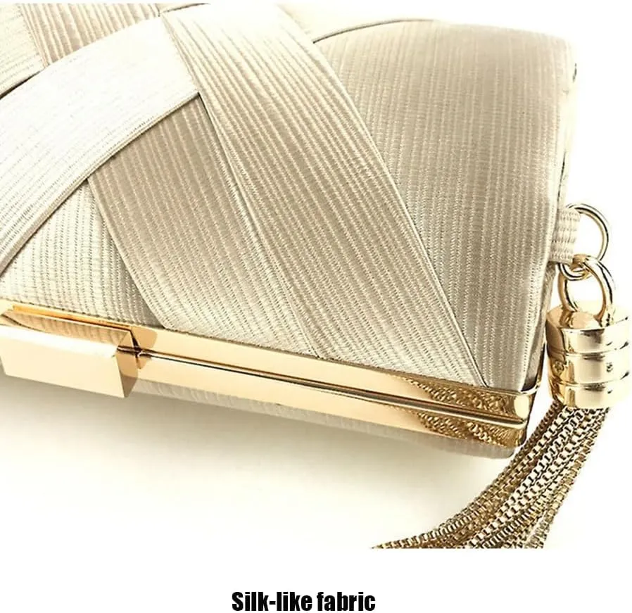 Clutch Purses for Women Tassel Evening Clutch bag Cross Body Shoulder Bag for Wedding Prom Night out Party