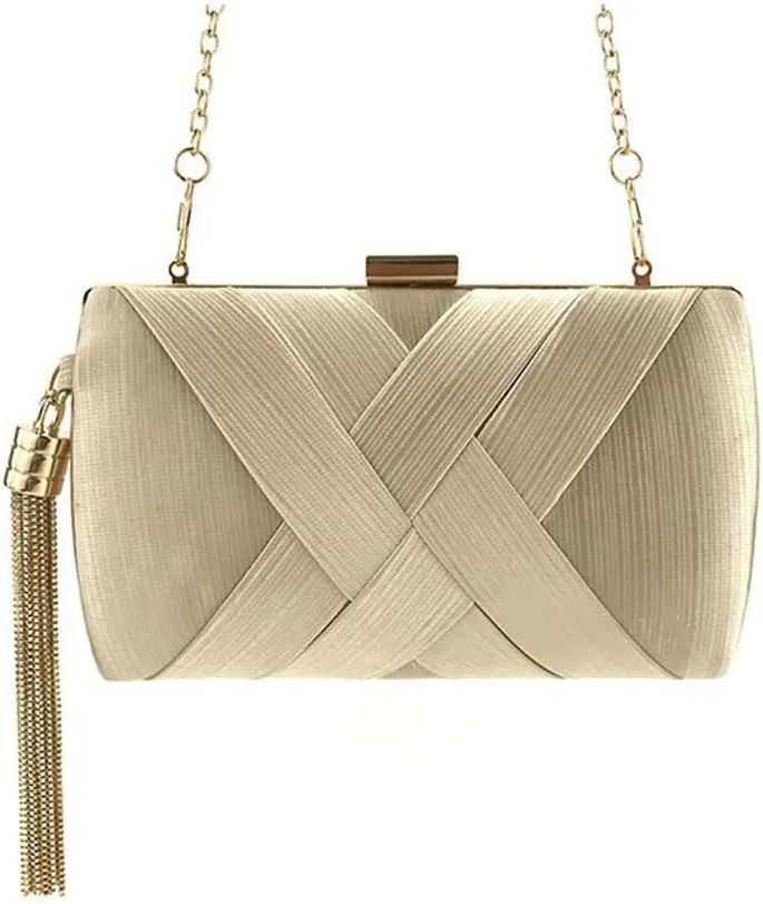 Clutch Purses for Women Tassel Evening Clutch bag Cross Body Shoulder Bag for Wedding Prom Night out Party