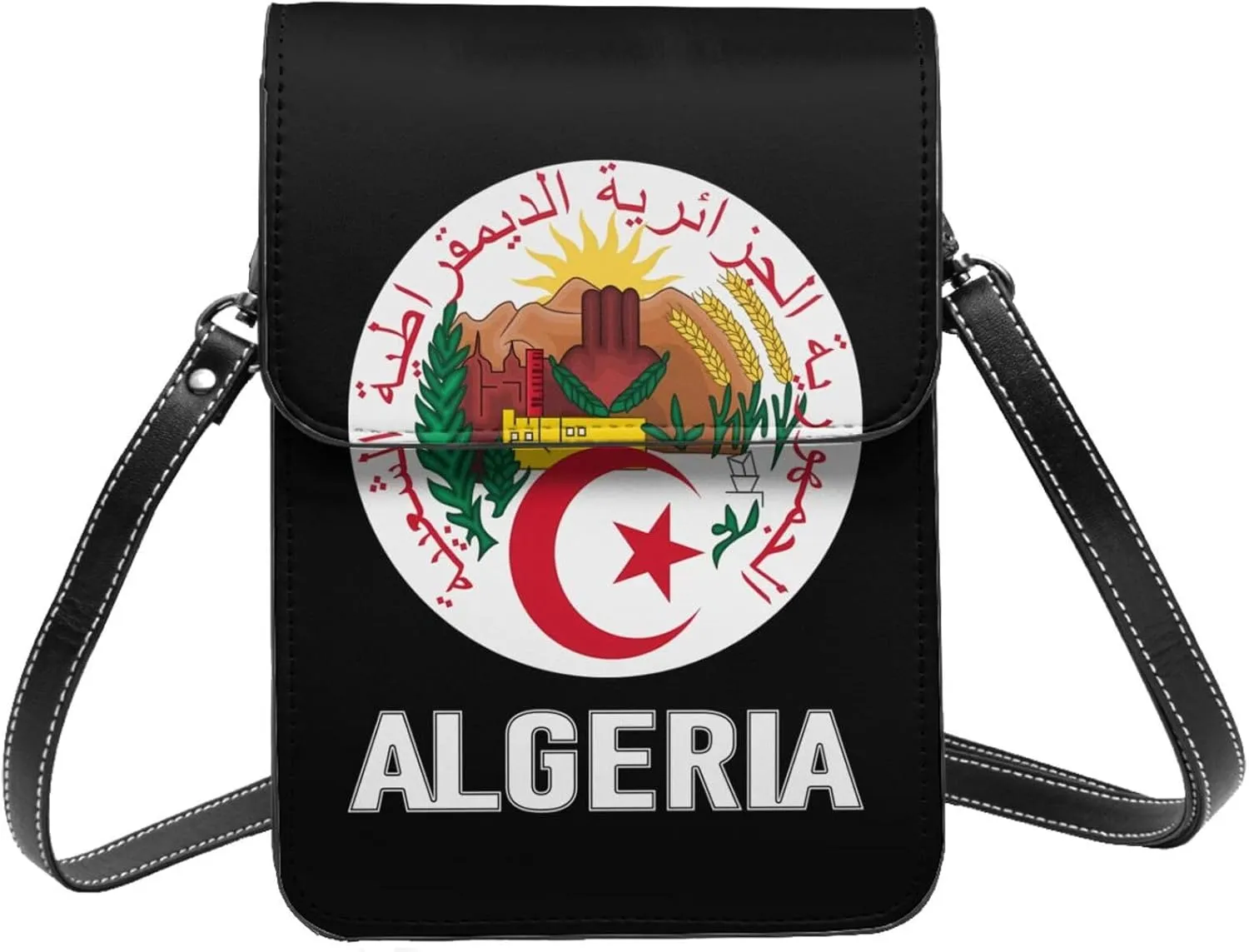 Coat of Arms of Angola Flag Angolan Emblem Small Crossbody Purse Cell Phone Bag for Women