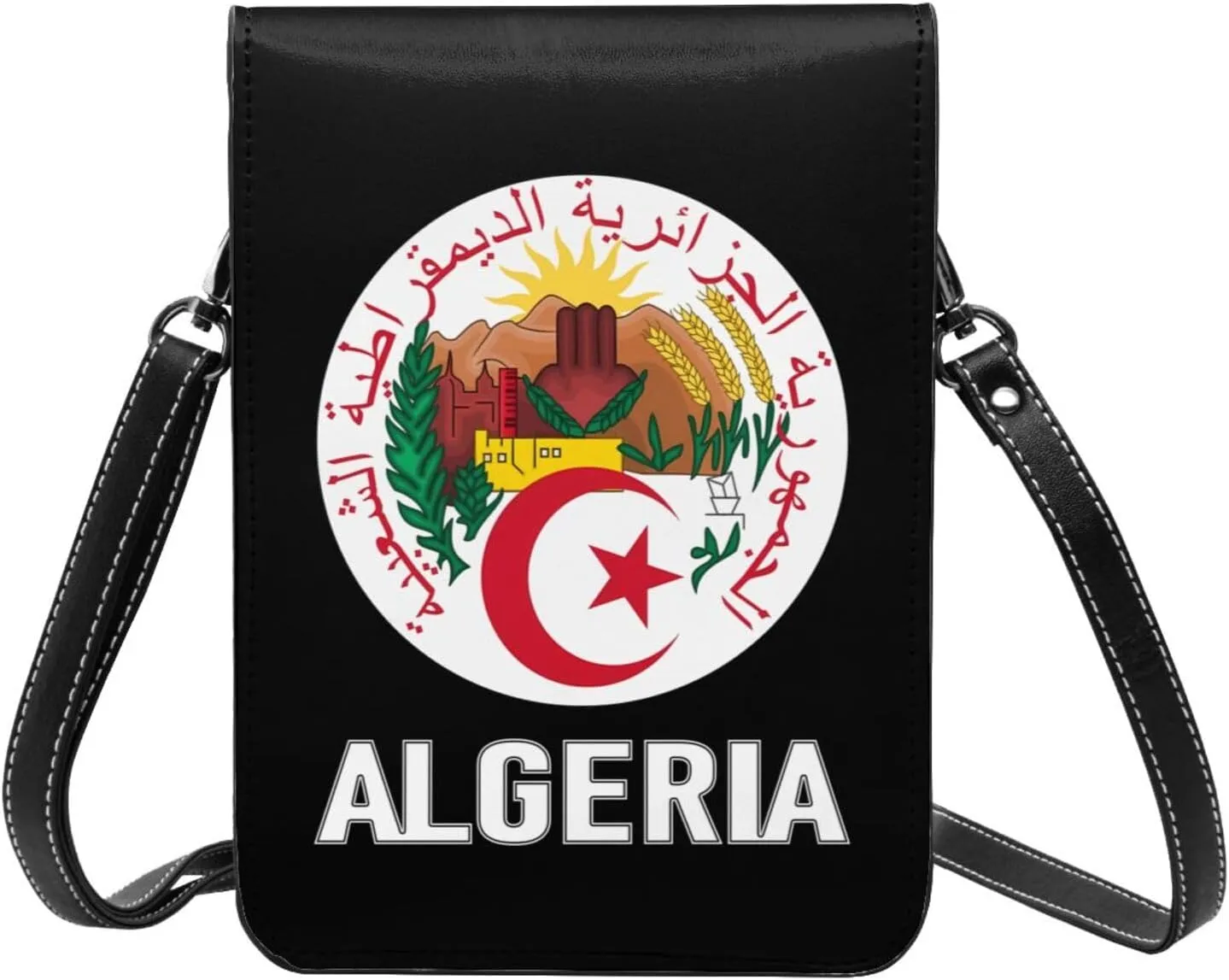 Coat of Arms of Angola Flag Angolan Emblem Small Crossbody Purse Cell Phone Bag for Women