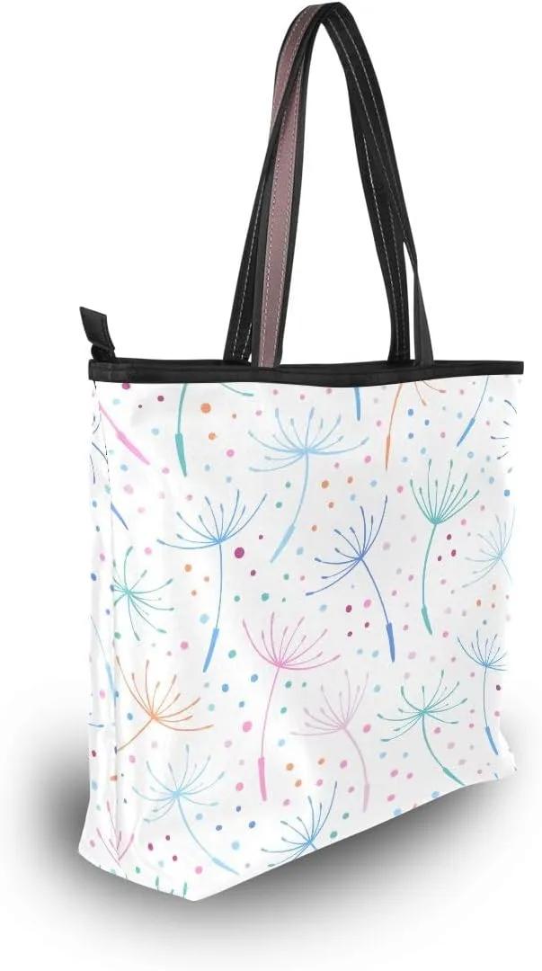 Colorful Dandelion Shoulder Bags Large Handle Ladies Handbag