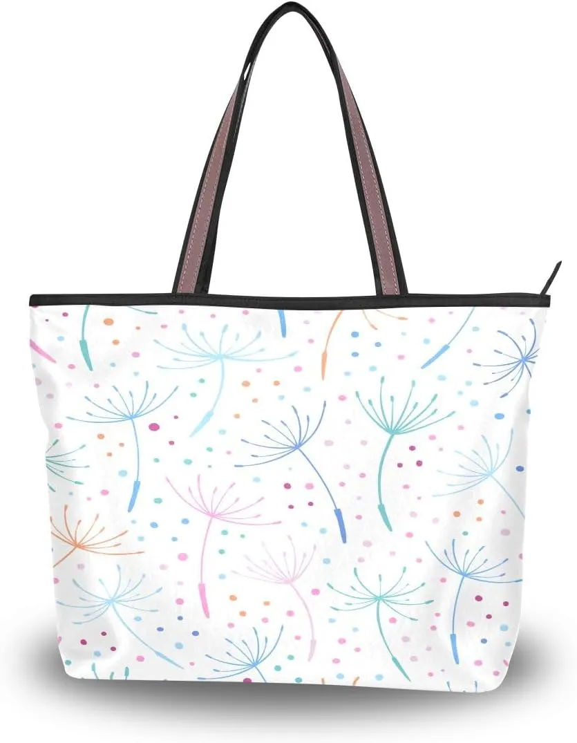 Colorful Dandelion Shoulder Bags Large Handle Ladies Handbag