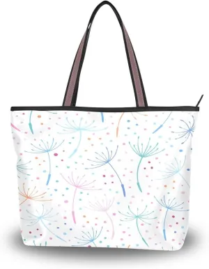 Colorful Dandelion Shoulder Bags Large Handle Ladies Handbag