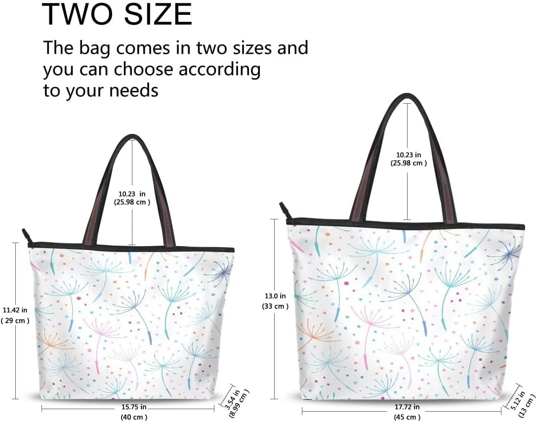 Colorful Dandelion Shoulder Bags Large Handle Ladies Handbag