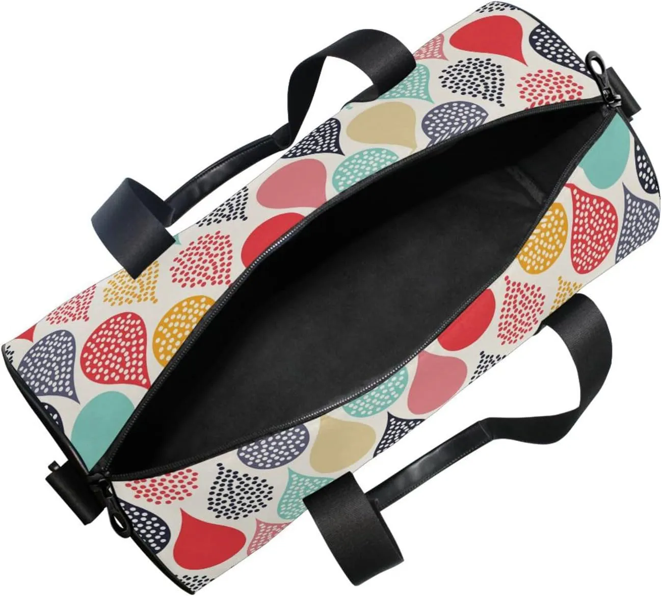 Colorful Hand Drawn Water Droplet Seamless Portable Gym Bag, Travel Bag, Luggage bag, Sports Bag, Toiletry Bag with Handles, Detachable Shoulder Strap 17.6 x 9 x 9 inch