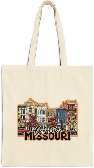 Columbia Missouri Cotton Tote Bag for Women Men Casual Tote Bag Cloth Canvas Shopping Bags with Handles Cute Bags Everyday Use 15" x 16" Aesthetic Gift ID44997