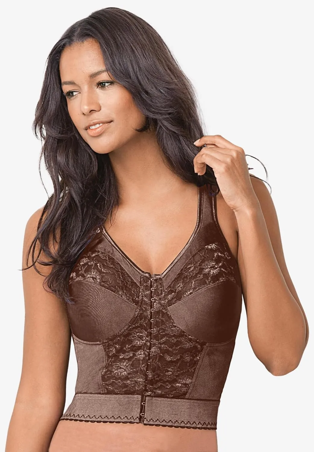 Comfort Choice Women's Plus Size Easy Enhancer Wireless Longline Posture Bra