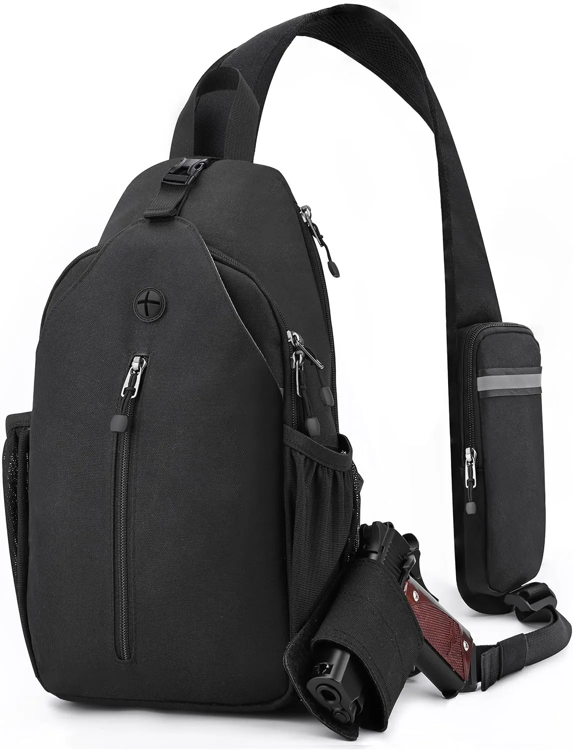 Concealed Carry Bag for Men, YKK Zippers Crossbody Sling Backpack edc Bag with Gun Holsters, Travel Hiking Chest Bag Daypack