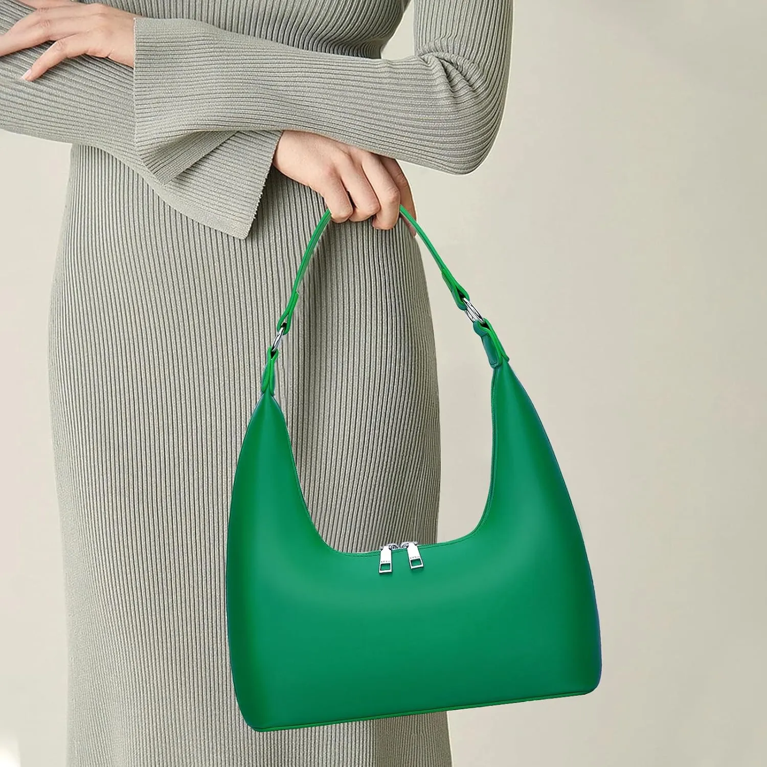 Convertible Hobo Clutch for Women, Underarm Purse with Removable Strap
