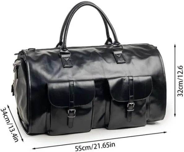 Convertible Travel Clothing Carry On Luggage Bag 2-in-1 Hanging Suitcase Suit Business Travel Bag(Color:Black)