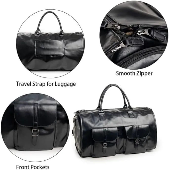 Convertible Travel Clothing Carry On Luggage Bag 2-in-1 Hanging Suitcase Suit Business Travel Bag(Color:Black)