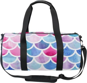 Cooper girl Colorful Fish Scales Duffels Bag Travel Sport Gym Bag