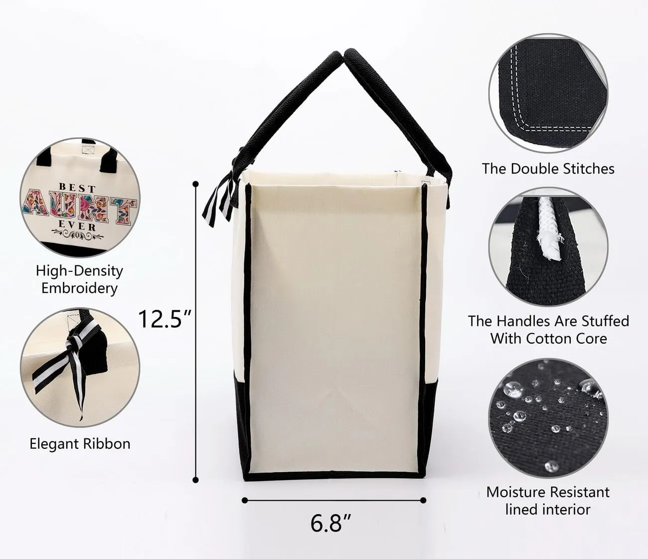 Cotton Canvas Beach Bag Tote - Road Trip Short Trip Gift, Aesthetic Women's Friend Handbag