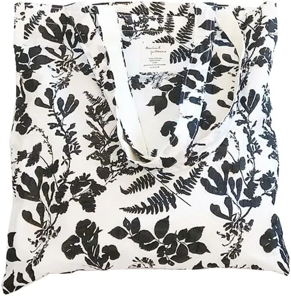 Cotton Canvas Tote Bag Reusable Soft Grocery Cloth Bag Floral Shoulder Bag for Beach Travel Shopping