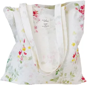 Cotton Canvas Tote Bag Reusable Soft Grocery Cloth Bag Floral Shoulder Bag for Beach Travel Shopping