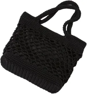 Crochet Handbag Beach Bag Cotton Thread Woven Purses for Women Shoulder Bag Zipper