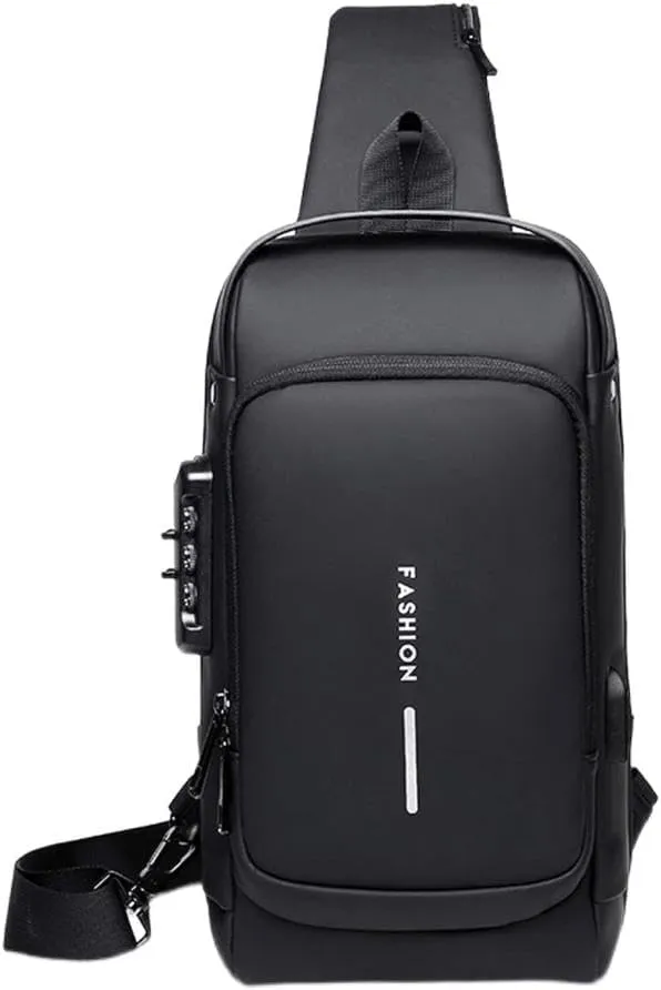 cross body bag women Fanny pack - Faux Leather Sling Bag for women Crossbody purse w/USB Charging Port | Waterproof fanny pack crossbody bags for women & men | trendy small crossbody bags for women