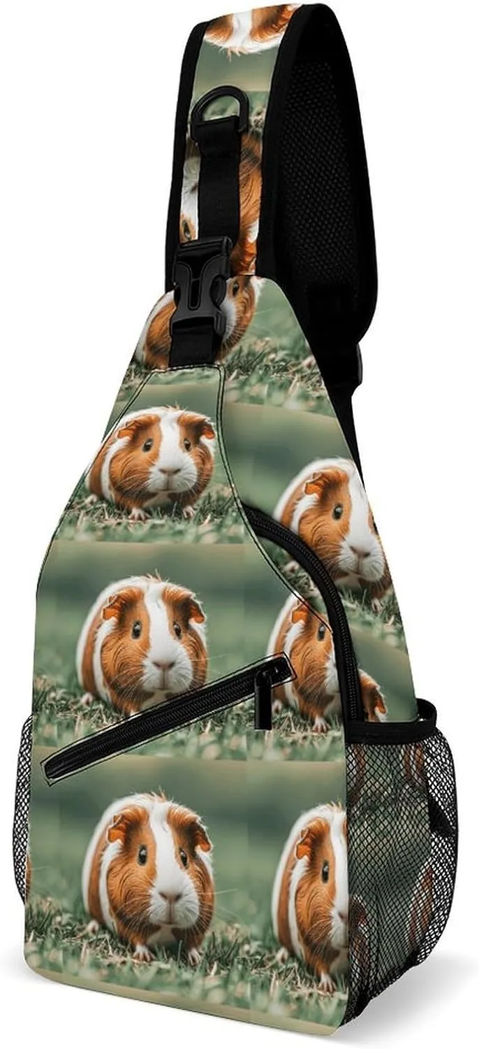 Cross Body Bags Cut Guinea Printed Sling Bags Chest Pack Travel Chest Bag Cross Body Shoulder for Men Women