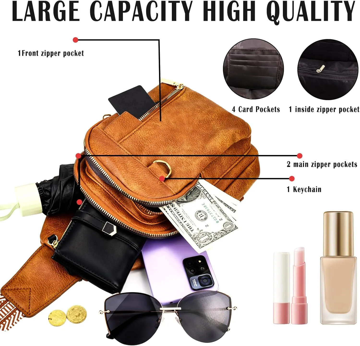 Cross Body Bags for Woman Men Sling Bag Chest Bag with Adjustable Strap Crossbody Handbags Women's Crossbody Bags