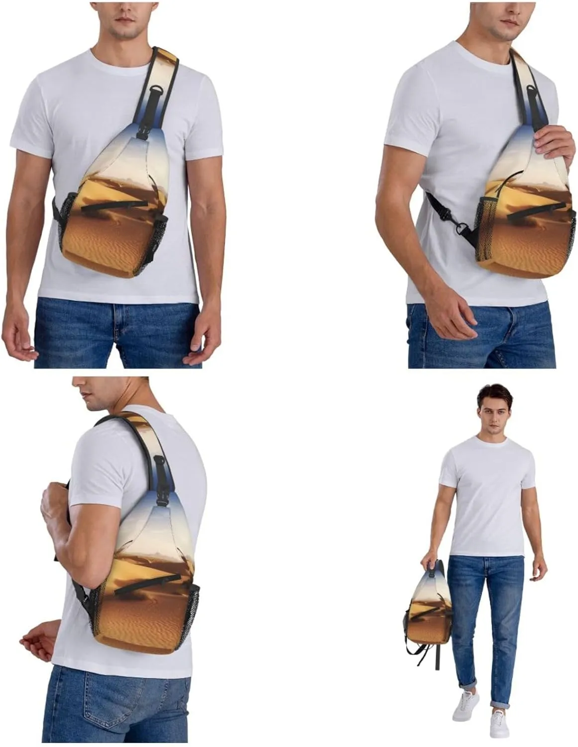 Cross Chest Bag Sling Backpack Cool Animal White Polar Bear Sling Bag Crossbody Shoulder Bag Travel Hiking Daypack