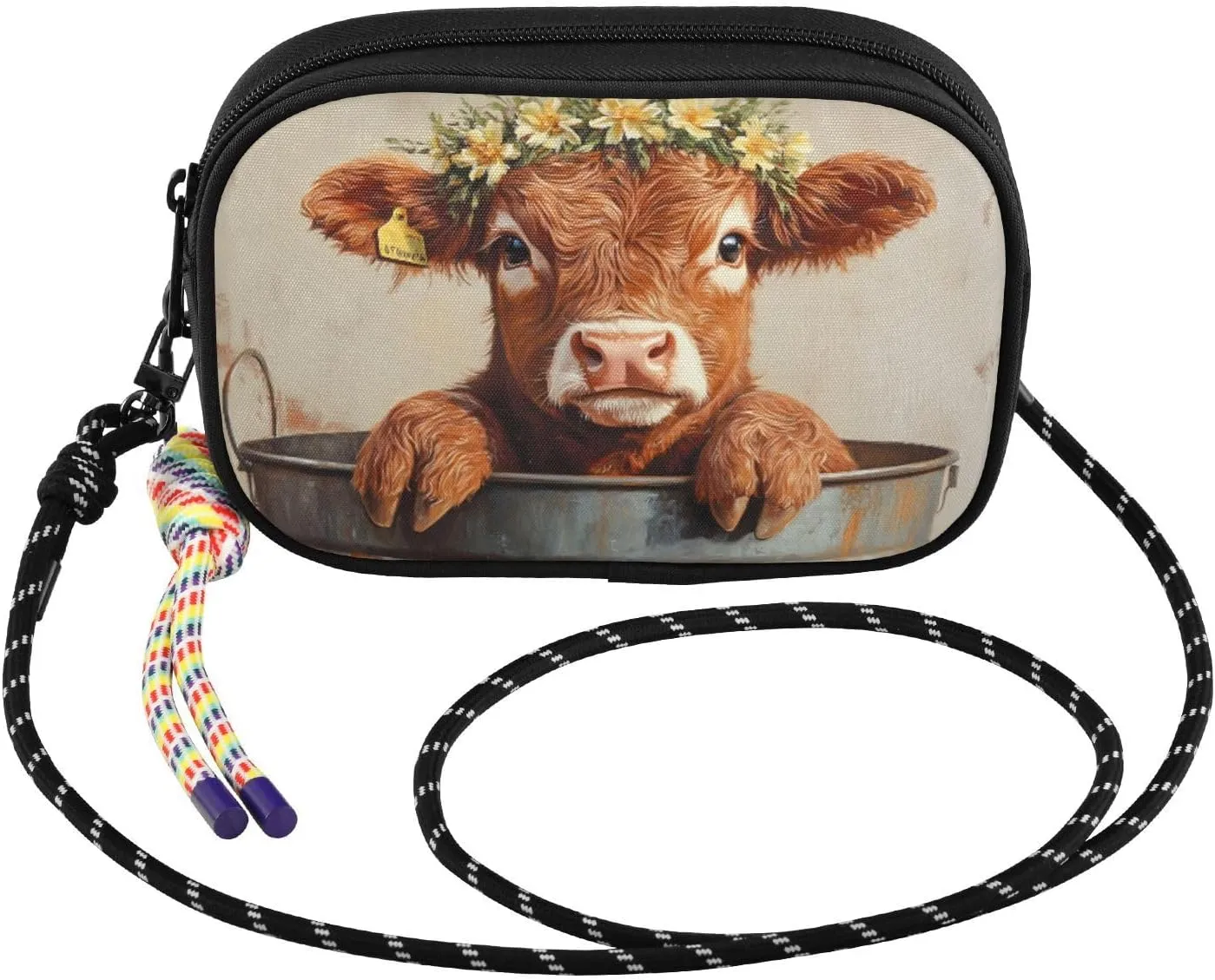 Crossbody Bag Cow Garland for Women Cell Phone Purses Women's Small Shoulder Handbags Wallet Purse with Strap