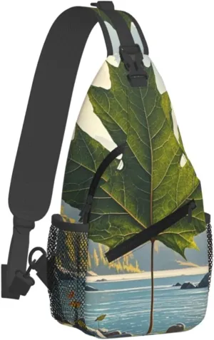 Crossbody Bag for Women Men Canada maple leaf Chest Bag Crossbody Sling Bag Adjustable Shoulder Bag