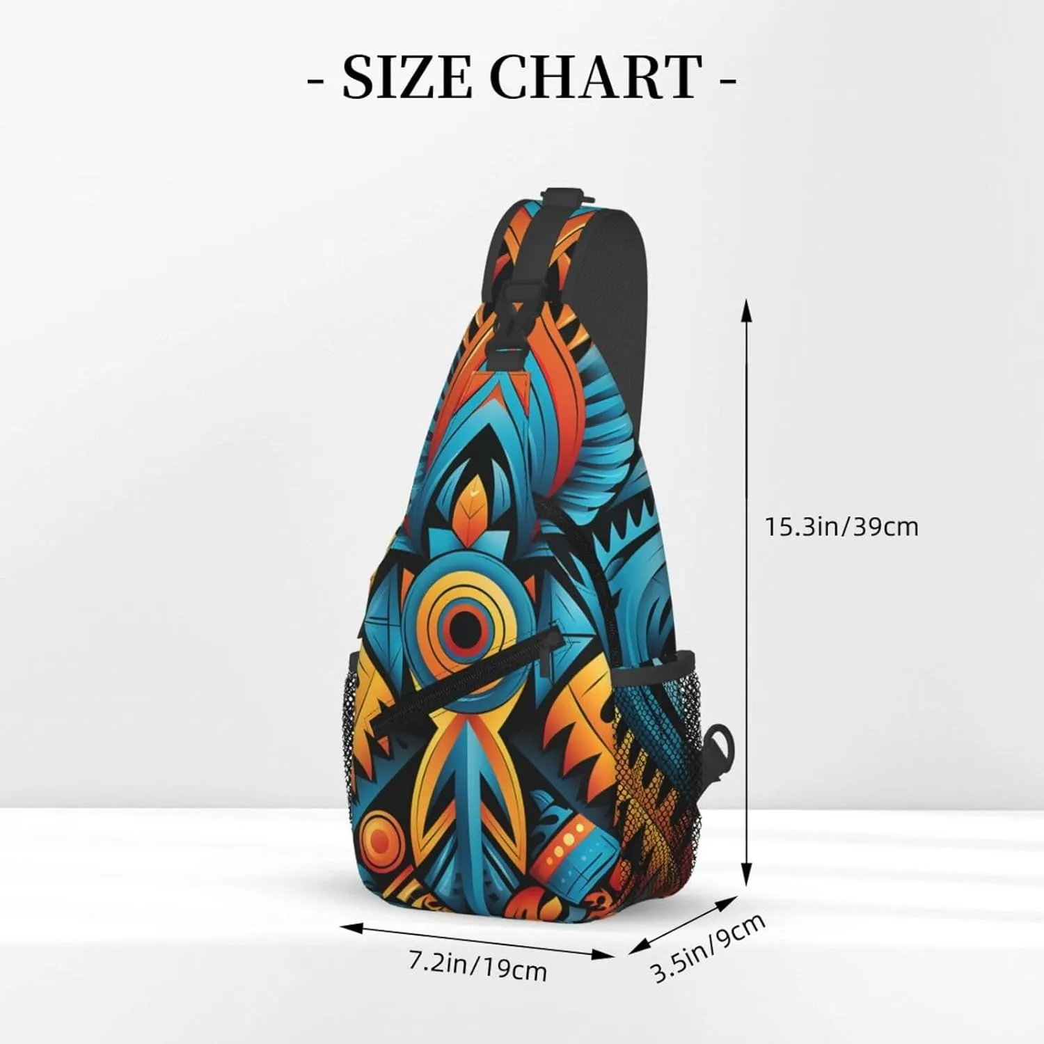 Crossbody Bag for Women Men Ethnic Patterns Chest Bag Crossbody Sling Bag Adjustable Shoulder Bag