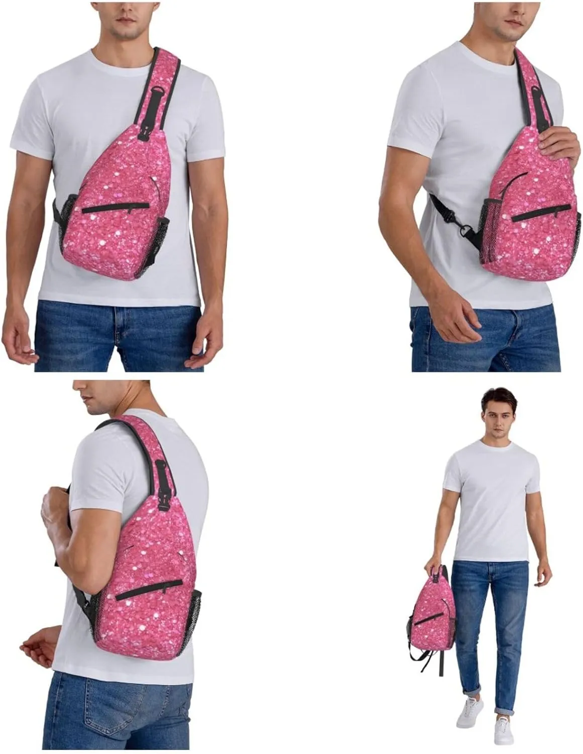 Crossbody Bag for Women Men Splendid fireworks_76917020 Chest Bag Crossbody Sling Bag Adjustable Shoulder Bag