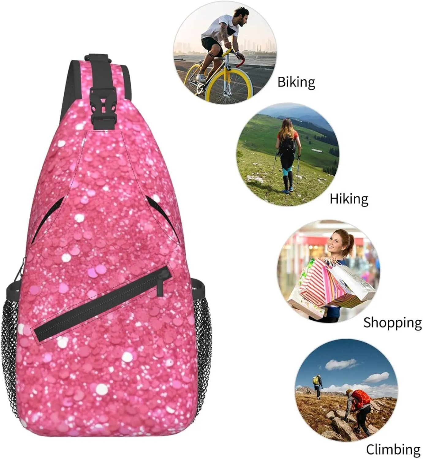Crossbody Bag for Women Men Splendid fireworks_76917020 Chest Bag Crossbody Sling Bag Adjustable Shoulder Bag