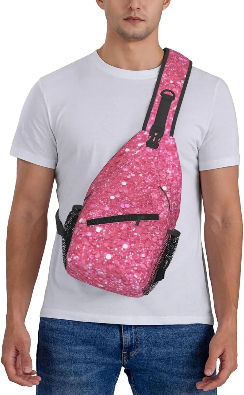 Crossbody Bag for Women Men Splendid fireworks_76917020 Chest Bag Crossbody Sling Bag Adjustable Shoulder Bag