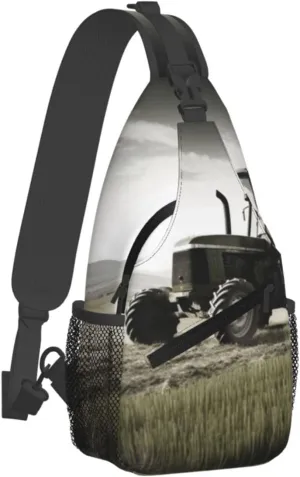 Crossbody Bag for Women Men Tractor Agriculture Tranquil_76680268 Chest Bag Crossbody Sling Bag Adjustable Shoulder Bag