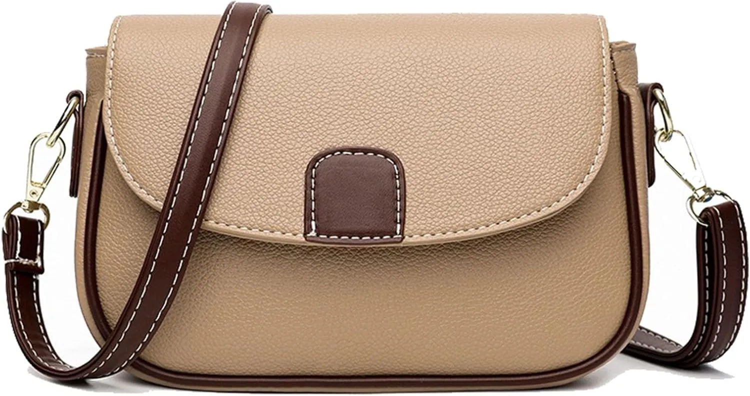 Crossbody Bag for Women Small Leather Classic Style Shoulder Bag with Detachable Strap HandBags Purses with Zipper Closure