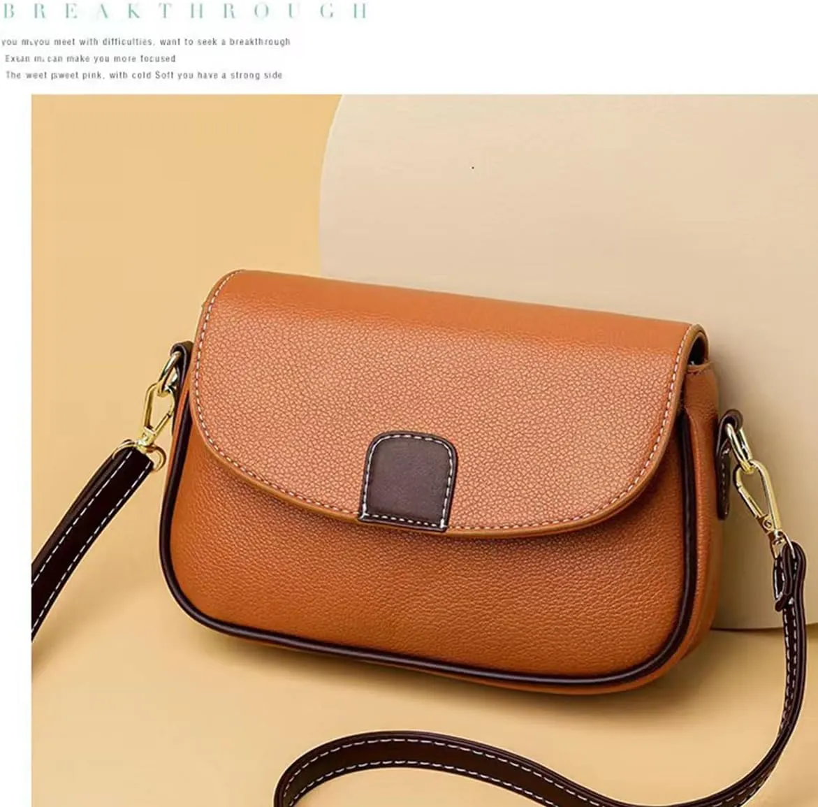 Crossbody Bag for Women Small Leather Classic Style Shoulder Bag with Detachable Strap HandBags Purses with Zipper Closure