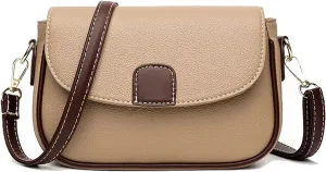 Crossbody Bag for Women Small Leather Classic Style Shoulder Bag with Detachable Strap HandBags Purses with Zipper Closure