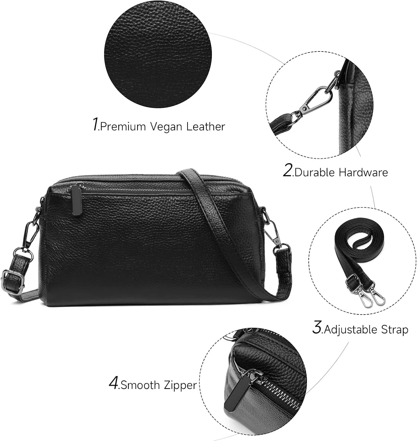 Crossbody Bag for Women, Vegan Leather Top Handle Handbags Small Shoulder Purse
