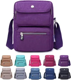 Crossbody Bag for Women Waterproof Shoulder Bag Multi-Pocket Messenger Bag Casual Nylon Purse Handbag