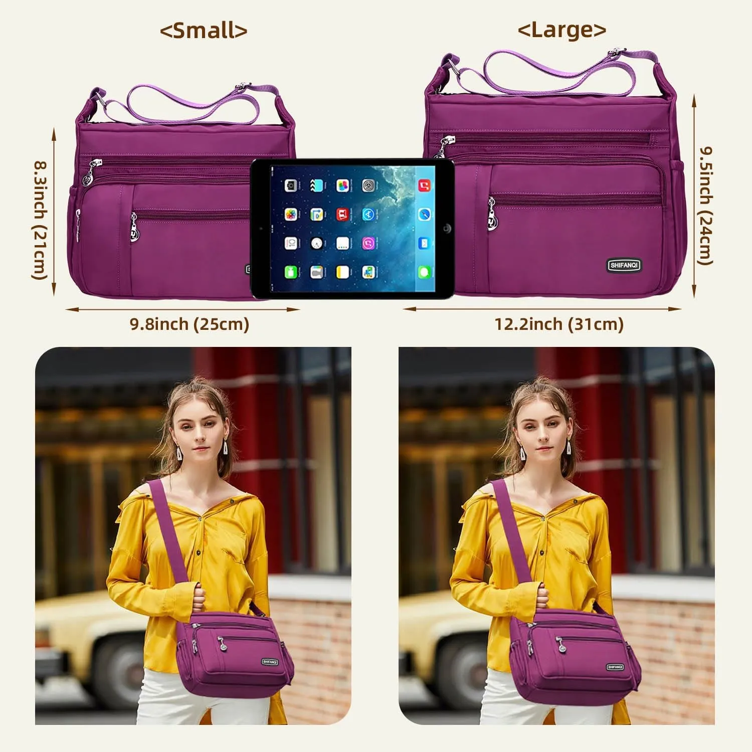 Crossbody Bag for Women,Multi Pockets Cross Body Purses for Women, Ladies Shoulder Bag, Travel Purses and Handbags