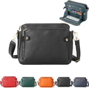 Crossbody Bags for Women, Crossbody Leather Shoulder Bags and Clutches for Women 3 Layer Crossbody Handbags