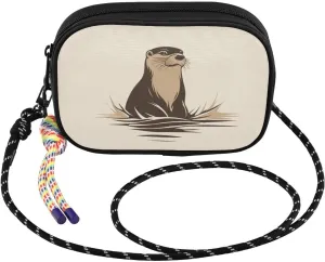 Crossbody Bags for Women Otter Grass Middle Cell Phone Purses Women's Shoulder Handbag Wallet Purse with Rope Pendant