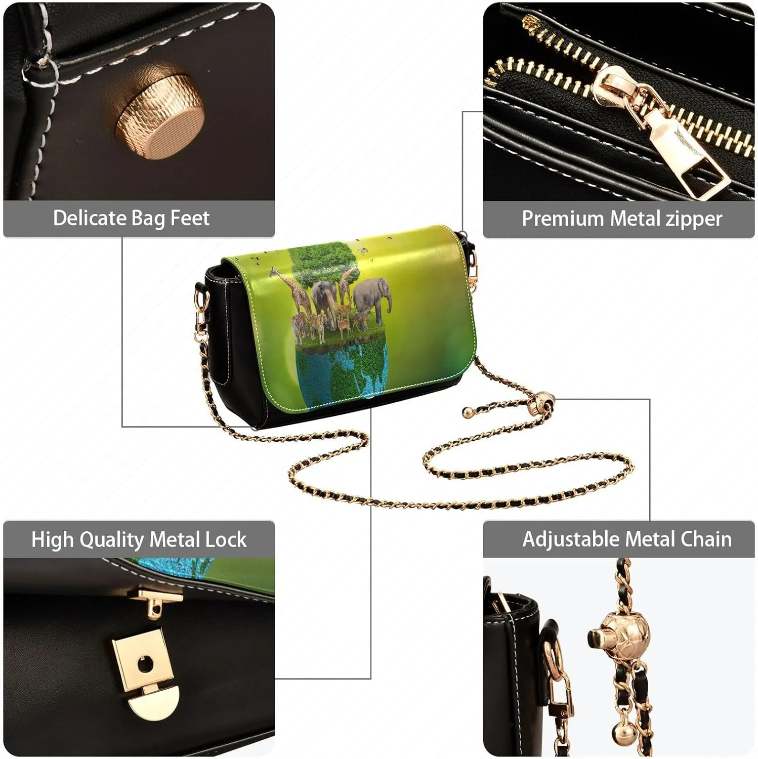 Crossbody Bags for Women Trendy Women's Black Shoulder Bag Small PU Leather Flap Cross Body Bag Handbags