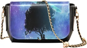 Crossbody Bags for Women Trendy Women's Black Shoulder Bag Small PU Leather Flap Cross Body Bag Handbags