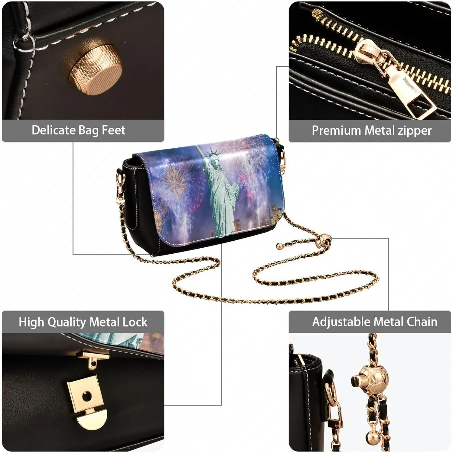 Crossbody Bags for Women Trendy Women's Black Shoulder Bag Small PU Leather Flap Cross Body Bag Handbags