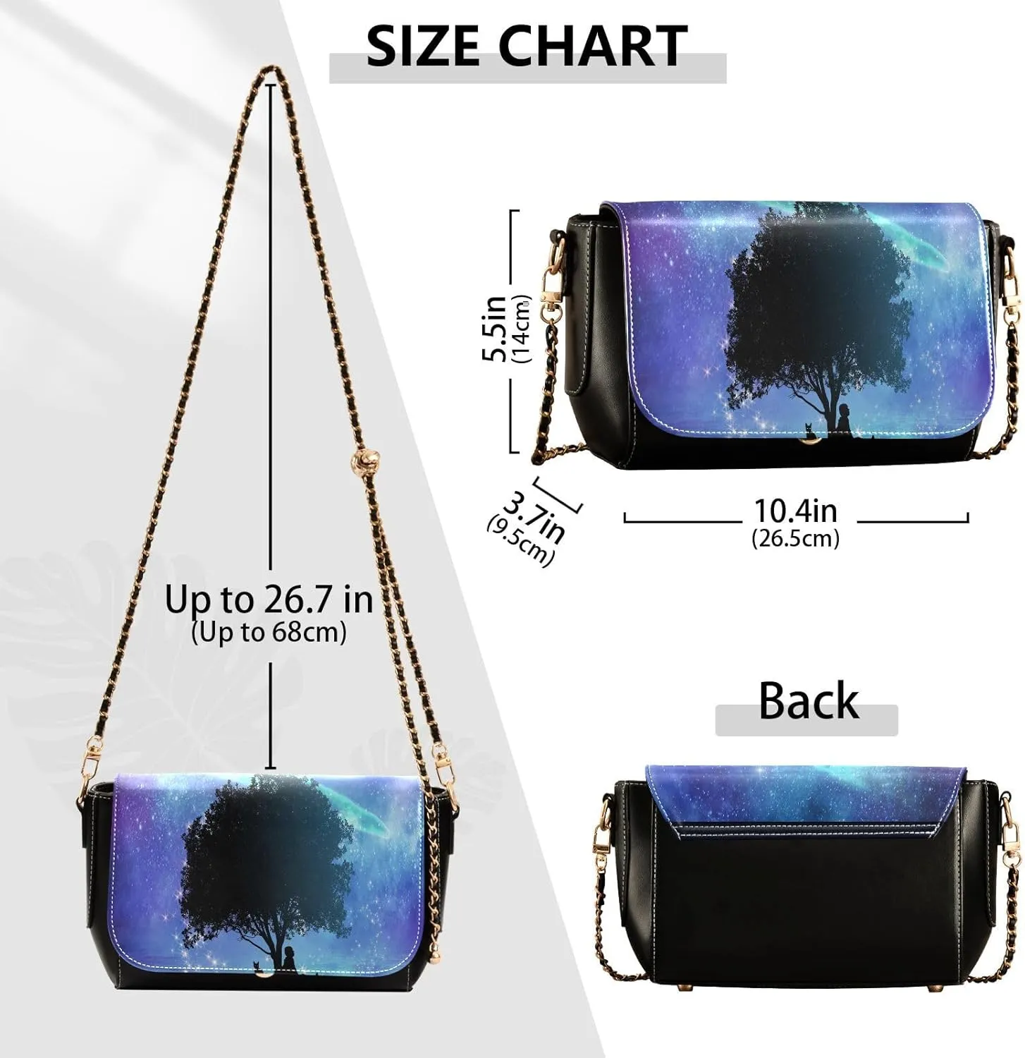 Crossbody Bags for Women Trendy Women's Black Shoulder Bag Small PU Leather Flap Cross Body Bag Handbags
