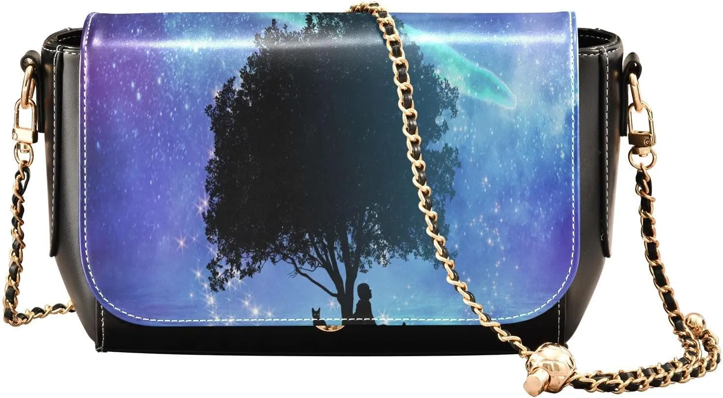 Crossbody Bags for Women Trendy Women's Black Shoulder Bag Small PU Leather Flap Cross Body Bag Handbags