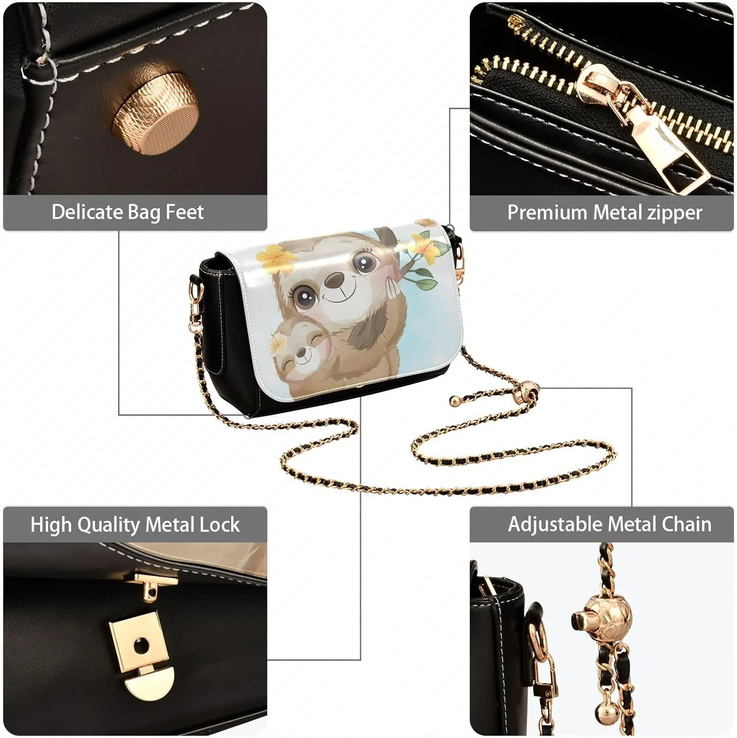 Crossbody Bags for Women Trendy Women's Black Shoulder Bag Small PU Leather Flap Cross Body Bag Handbags