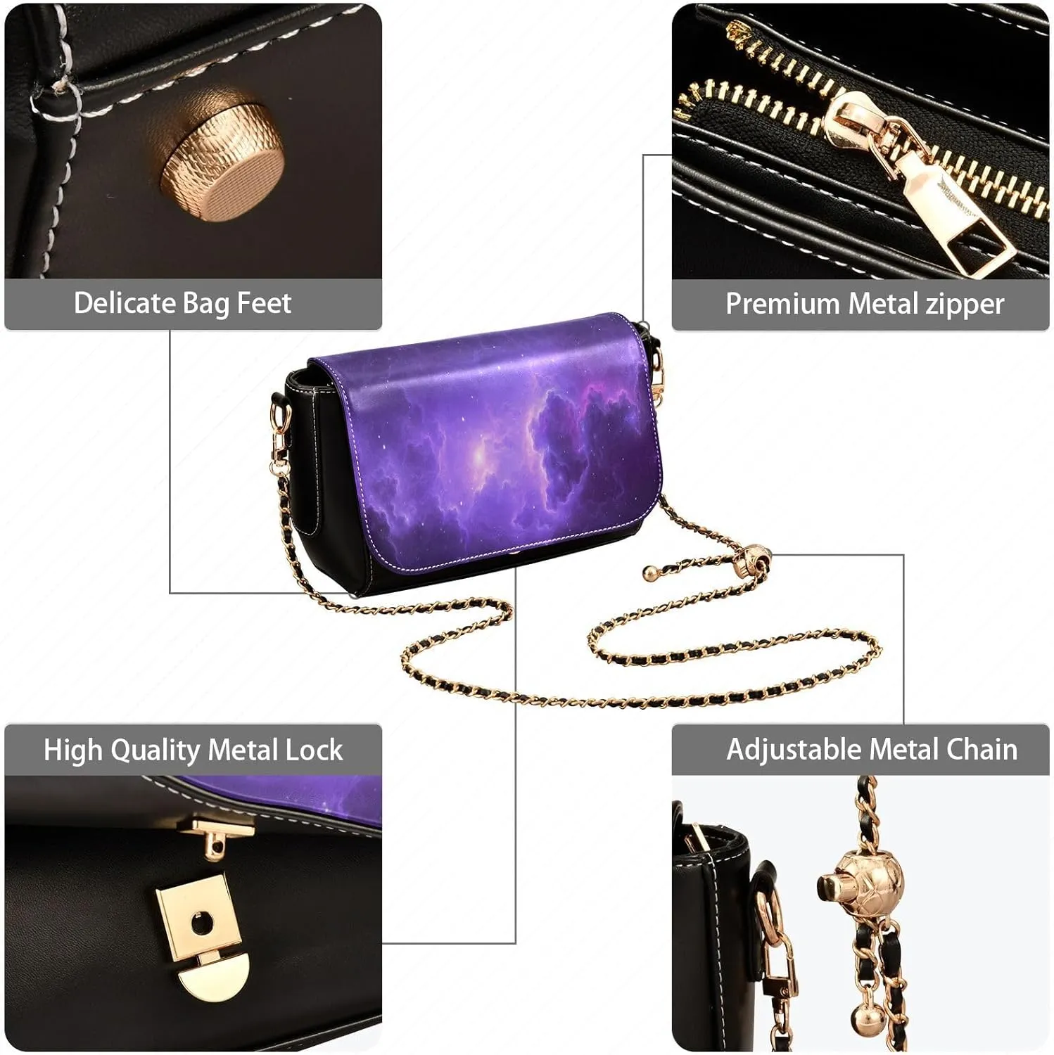Crossbody Bags for Women Trendy Women's Black Shoulder Bag Small PU Leather Flap Cross Body Bag Handbags