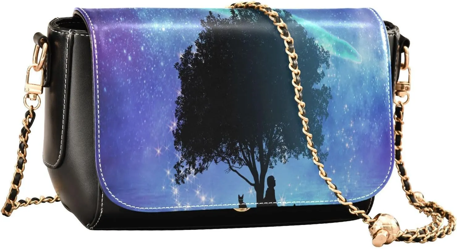 Crossbody Bags for Women Trendy Women's Black Shoulder Bag Small PU Leather Flap Cross Body Bag Handbags