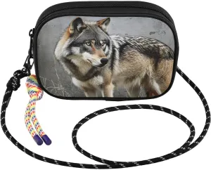 Crossbody Bags for Women Wolf Grass Closeup Cell Phone Purses Women's Shoulder Handbag Wallet Purse with Rope Pendant