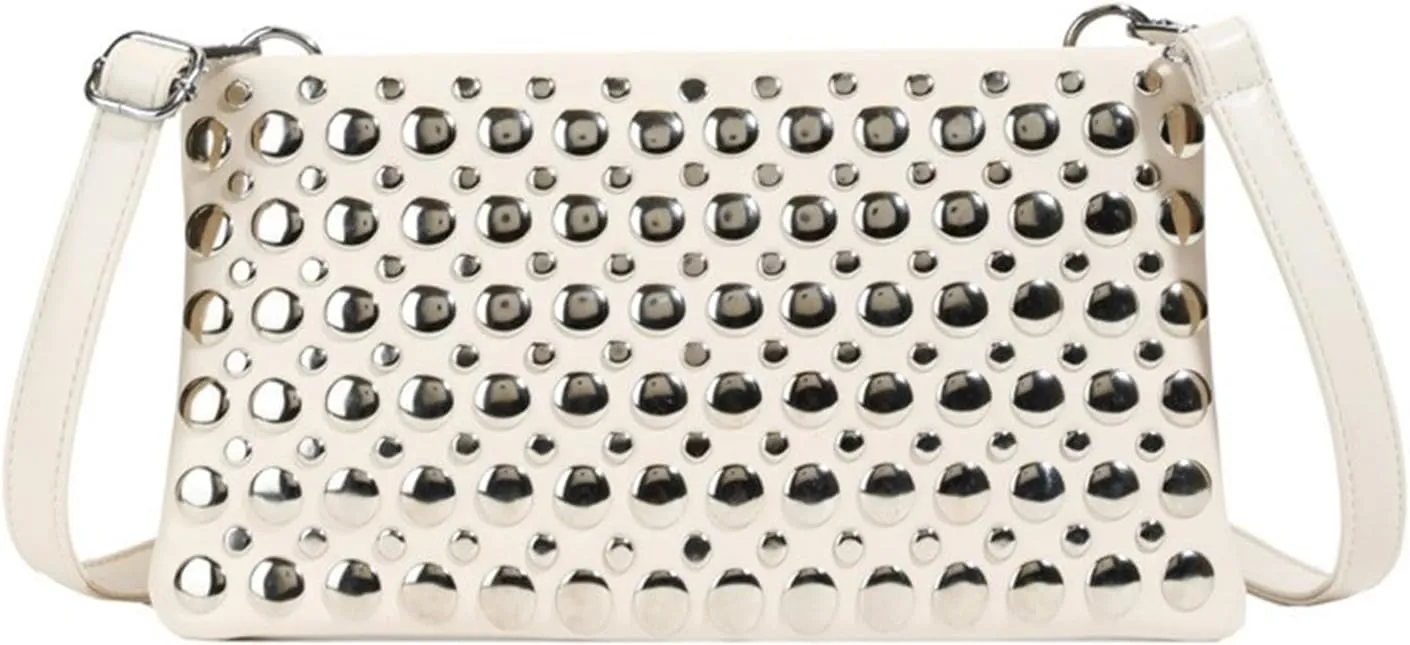Crossbody Purse for Women,Soft Pu Leather Crossbody Bag Women's Shoulder Handbags Clutches with Rivets Studded Designs