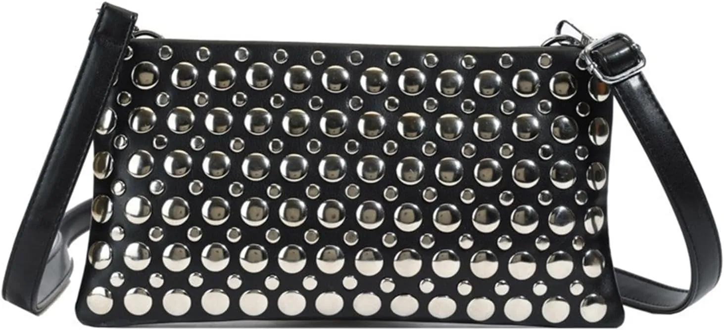 Crossbody Purse for Women,Soft Pu Leather Crossbody Bag Women's Shoulder Handbags Clutches with Rivets Studded Designs